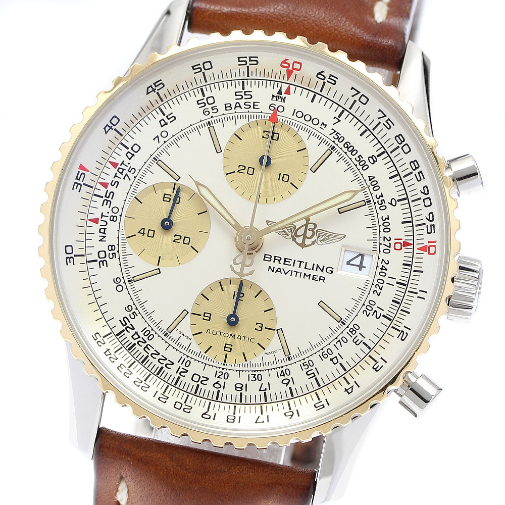 ブライトリング BREITLING D13022 オールドナビタイマー クロノグラフ K18YGベゼル 自動巻き メンズ _914583拍卖