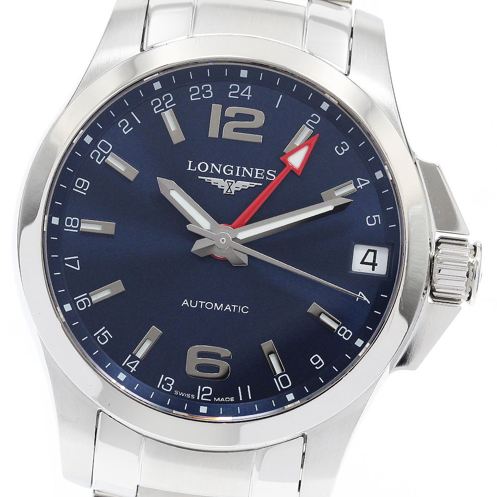 ロンジン LONGINES L3.687.4 コンクエスト GMT デイト 自動巻き メンズ 良品 保証書付き_912013拍卖