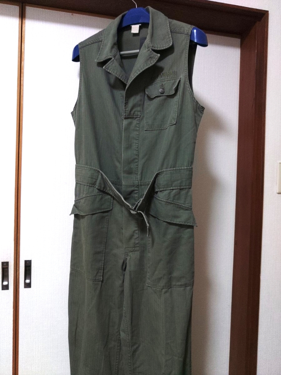 【ROCA WEAR】ロカウェア オールインワン つなぎ ノースリーブ オリーブグリーン/カーキ サイズ:XL拍卖