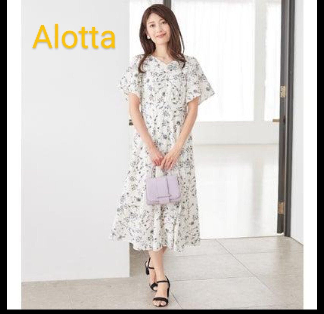 半袖 花柄 ワンピース アロッタ LLサイズ ロングワンピース拍卖