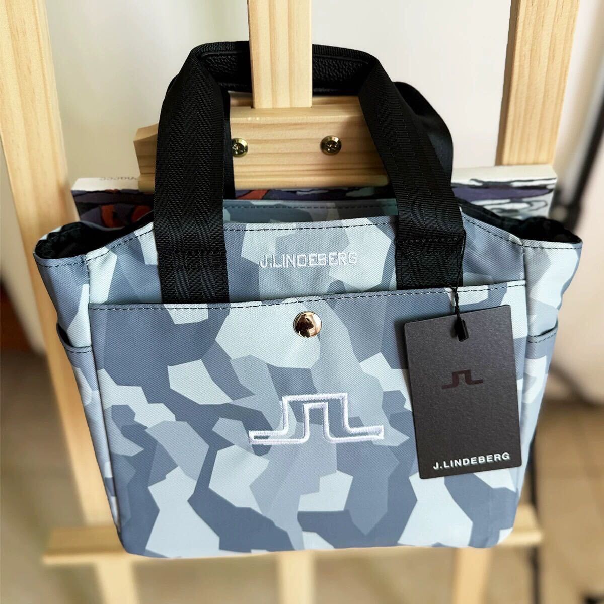 新品 メンズ J.LINDEBERGJ.リンドバーグゴルフ トートバック カモフラ グレー系拍卖