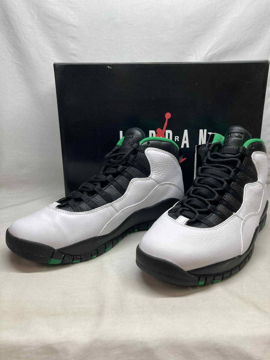 ■未使用 箱へこみ 本体キズ有 NIKE AJ10 SEATTLE SUPERSONICS ナイキ エアジョーダン10 シアトル 310805-137 US10.5 28.5cm ●251025拍卖
