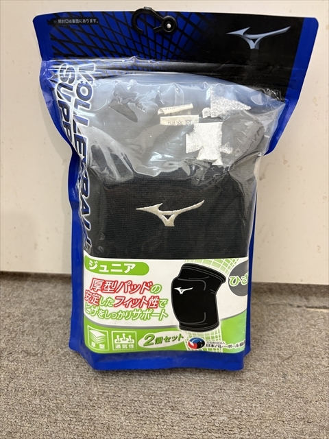 伊6307 ミズノ(MIZUNO)ジュニア用バレーボール 膝サポーター パッド付 黒拍卖