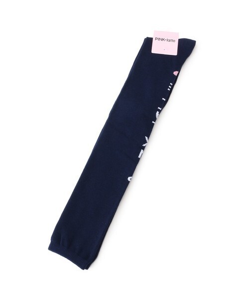 新品 PINK-latte バック縦ロゴニーハイソックス ネイビー 22~24cm 定価770円 拍卖