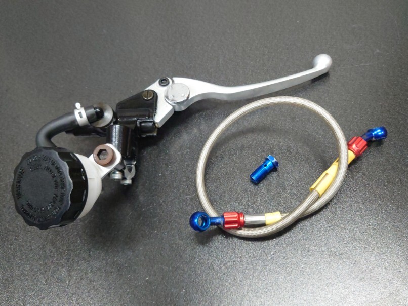 RS125R NX4 HRC4ミニ縦型エンジン 純正?社外?フロント ブレーキ マスター シリンダーASSYメッシュホース NF4 NSR50エイプ モンキーNSF100拍卖