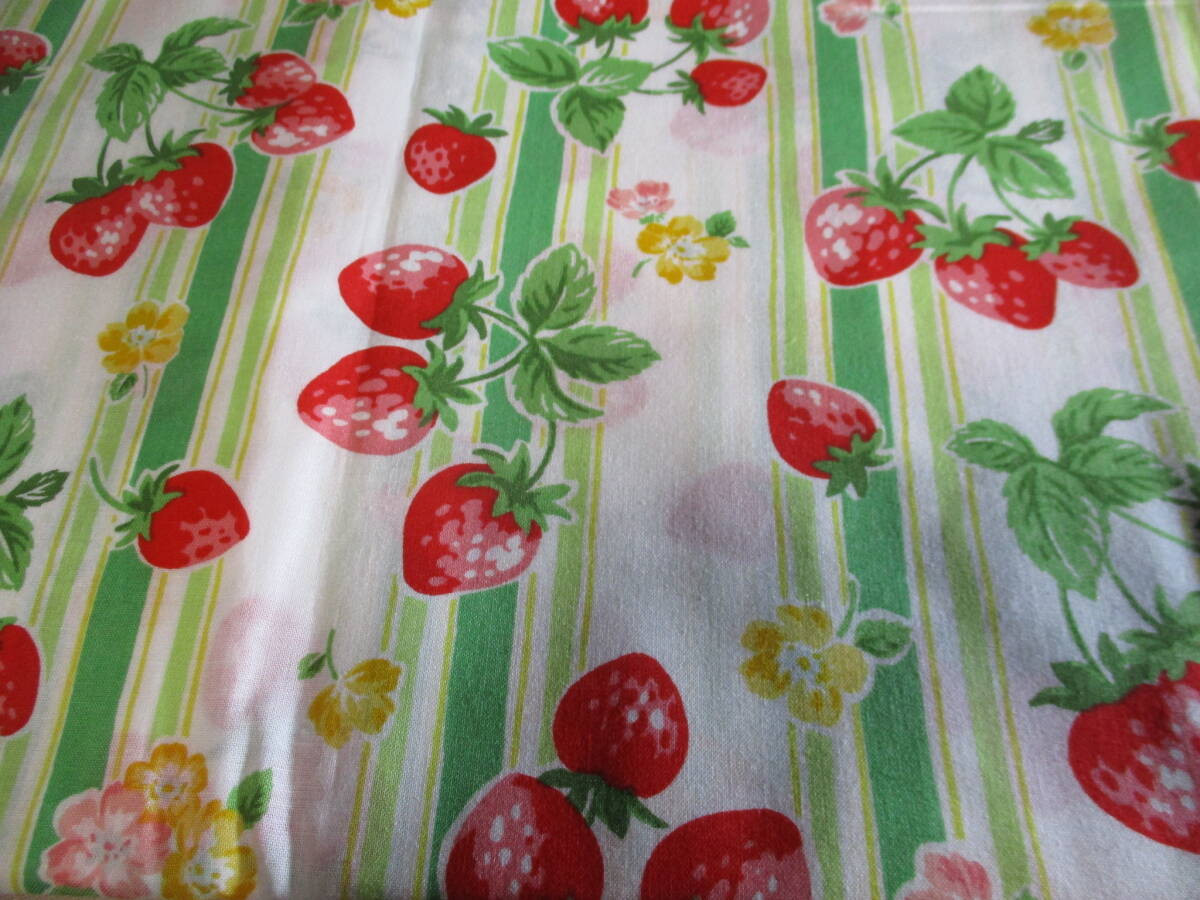 新品 いちご ストライプ グリーン系 インテリアなど スケア 幅105cm 長さ100cm 拍卖