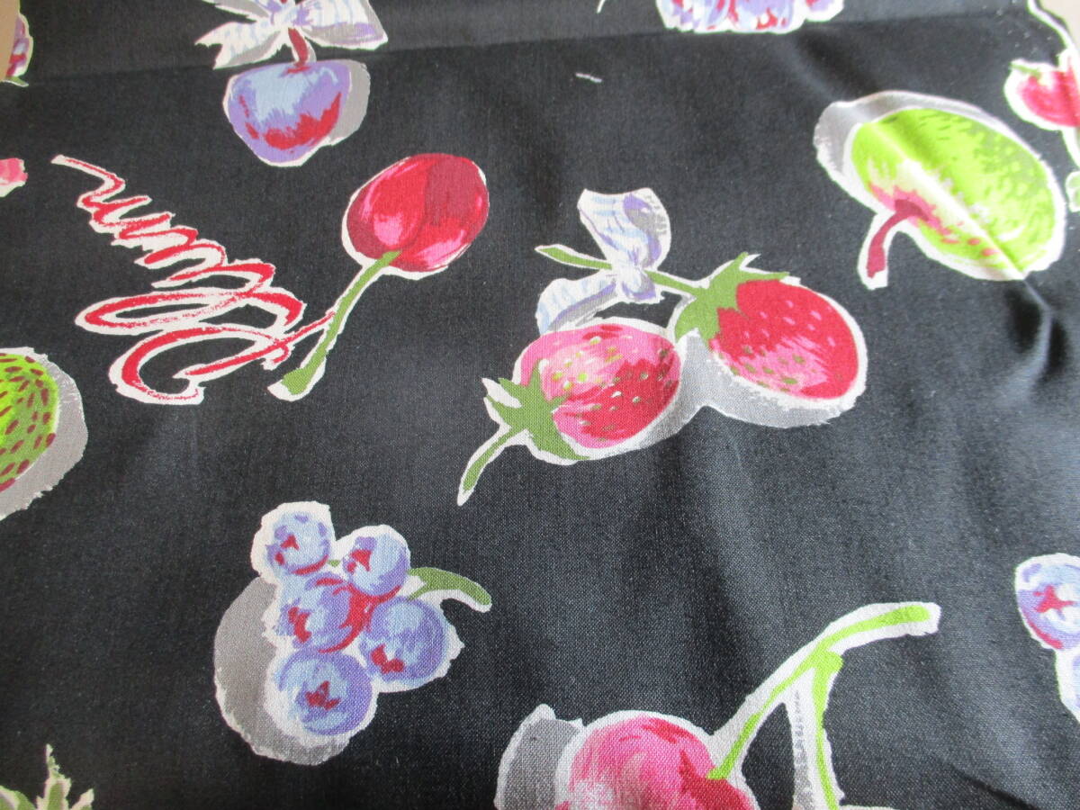 新品 YUWA フルーツ モダン 黒 シャーティング 幅105cm 長さ30cm 拍卖