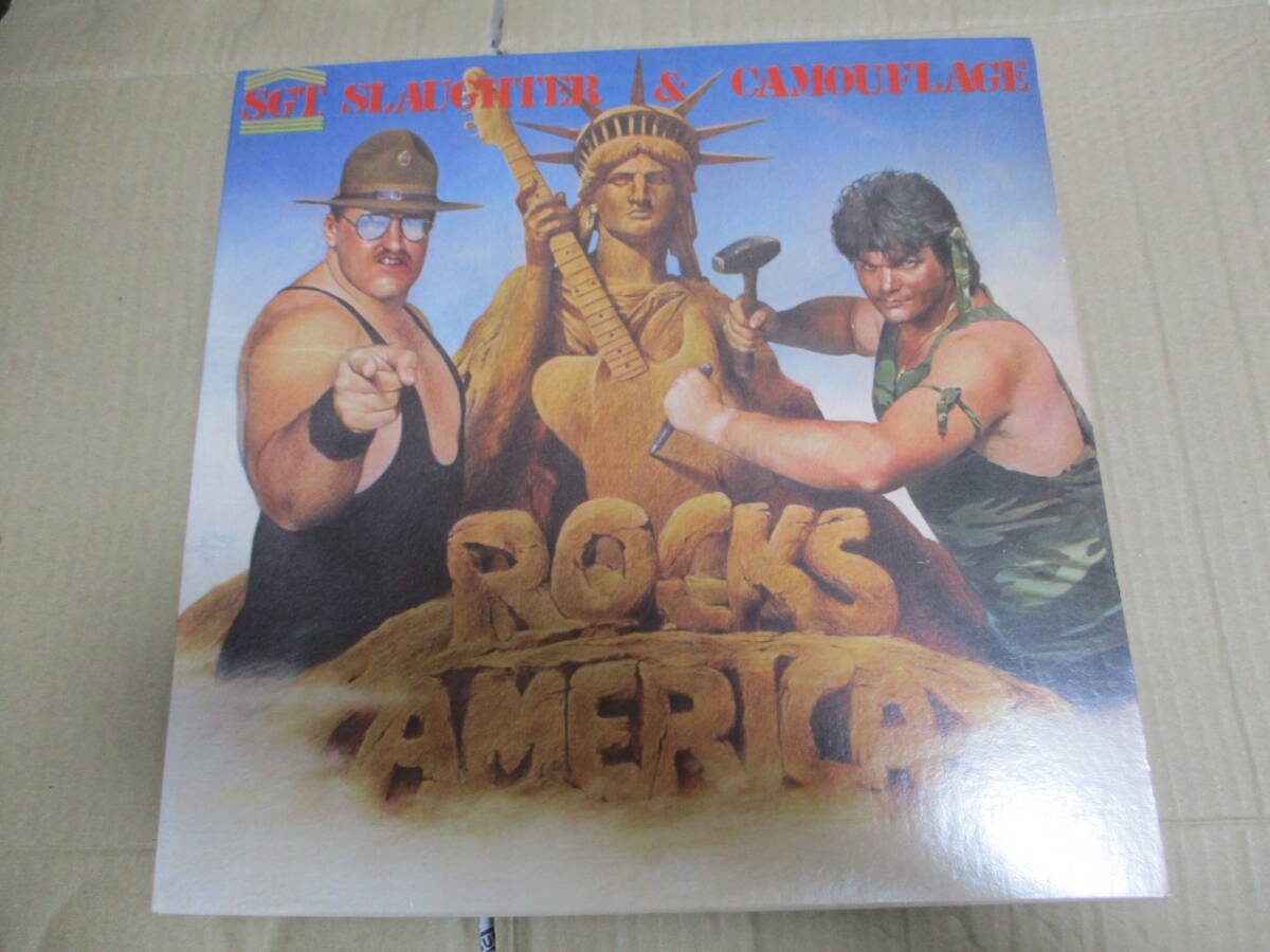 LP サージェント・スローター SGT.SLAUGHTER & CAMOUFLAGE「ROCKS AMERICA」プロレス NWA AWA WWE WWF 新日本プロレス 全日本プロレス 拍卖