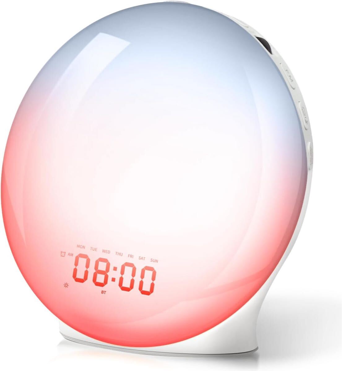 目覚まし時計 光 目覚ましライト アラーム設定 大音量 スヌーズ&FMラジオ機能付き ベッドサイドランプ 明るさ調整16段階音量調節 間接照明拍卖
