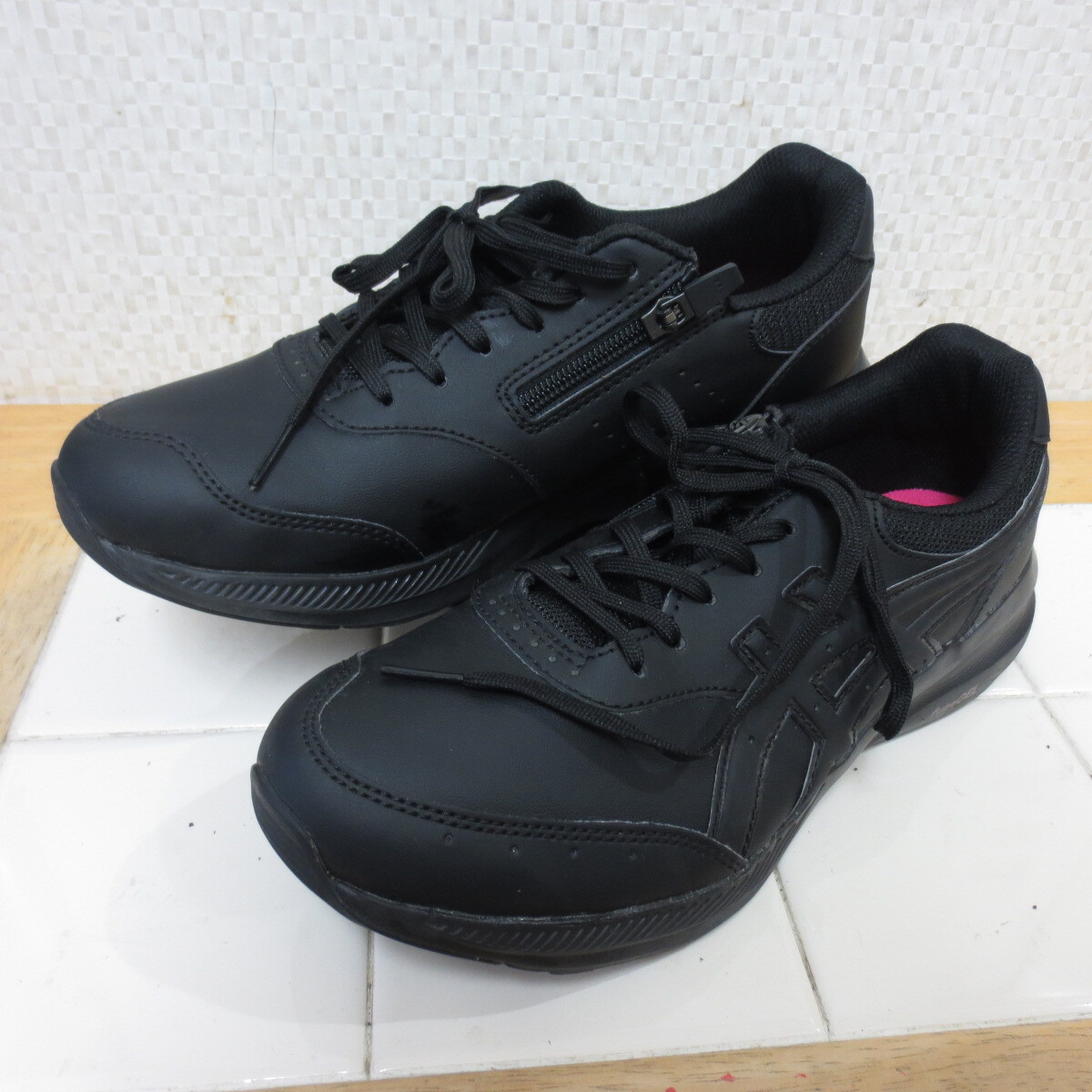 アシックス ゲルファンウォーカー 1292A053 ブラック 25㎝ ウォーキングシューズ サイドジップ GEL-FUNWALKER 佐川急便700円 I10/1拍卖