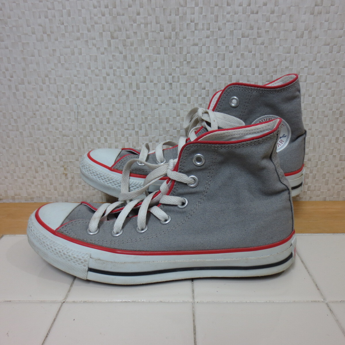 コンバース オールスター 1B744 グレー 24.5cm ハイカット スニーカー CONVERSE ALL STAR レタパ600円 K10/4拍卖