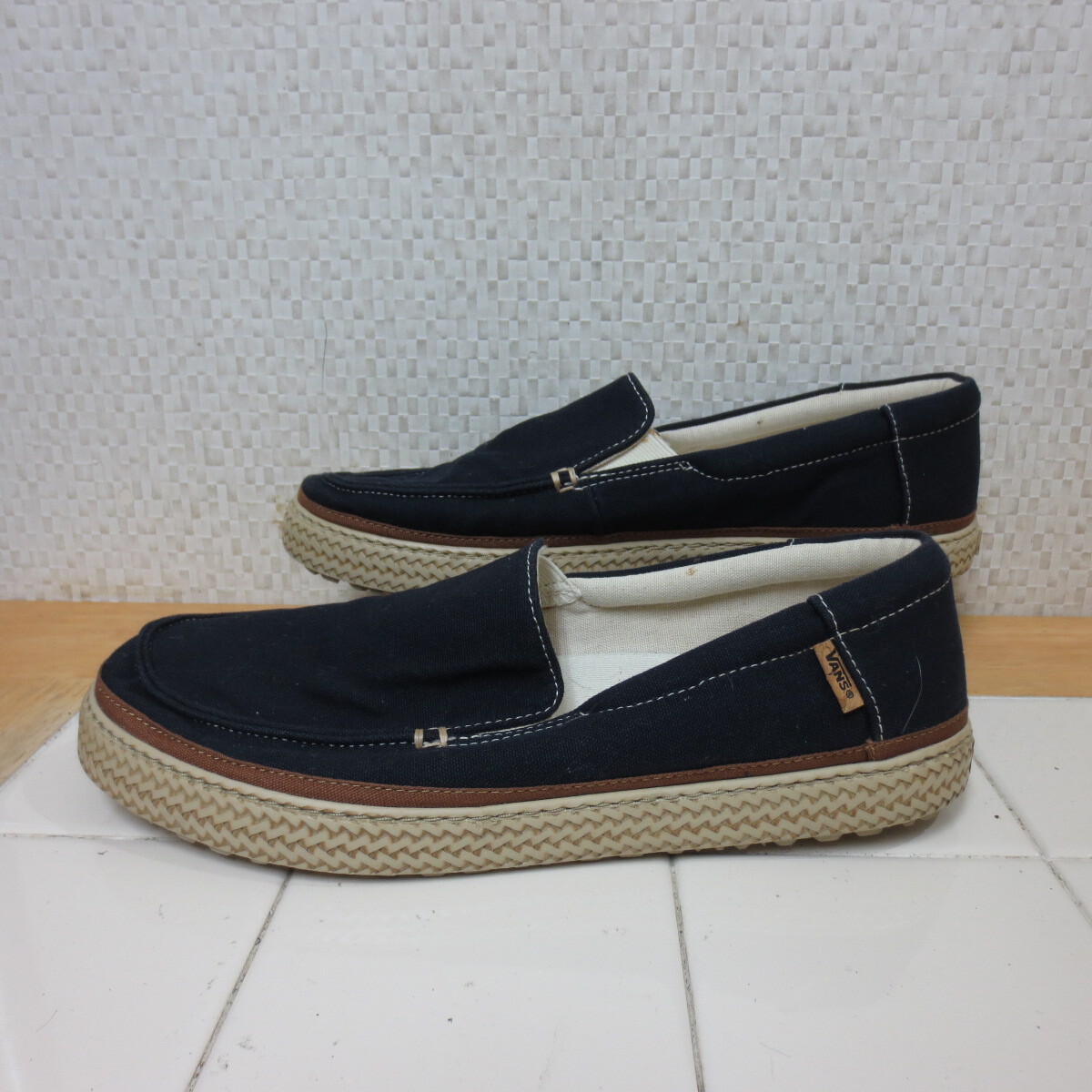 バンズ モック スリッポンシューズ 紺 26.5cm スニーカー VANS MOC SLIP ON レタパ600円 K10/5拍卖