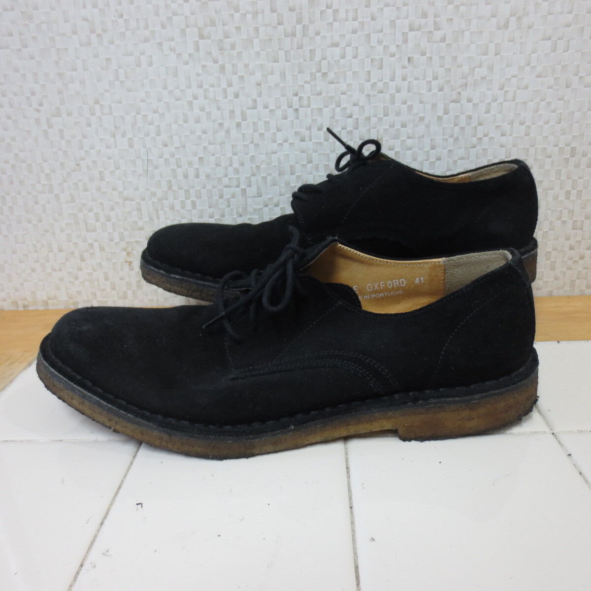ビューティー&ユース ユナイテッドアローズ 黒 25.5cm スエード オックスフォード BEAUTY&YOUTH UNITED ARROWS 佐川送料700円 K10/6拍卖