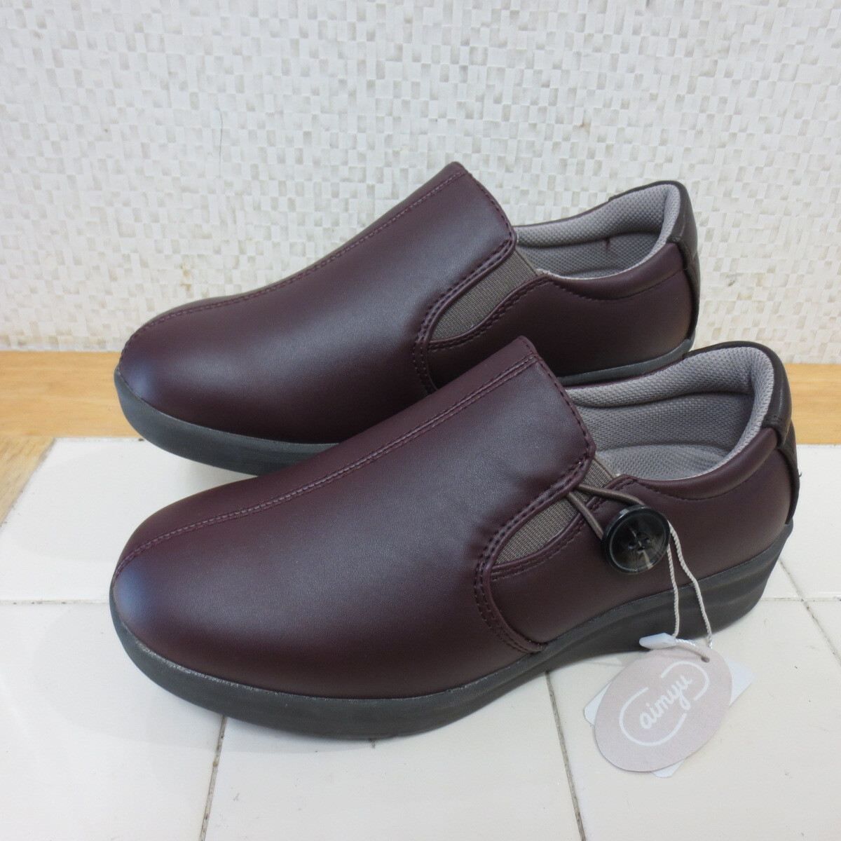アイミュウ 徳武産業 aimyu-6503 介護 リハビリシューズ ワイン M 22cm‐22.5㎝ TOKUTAKE レタパ600円 I10/8拍卖