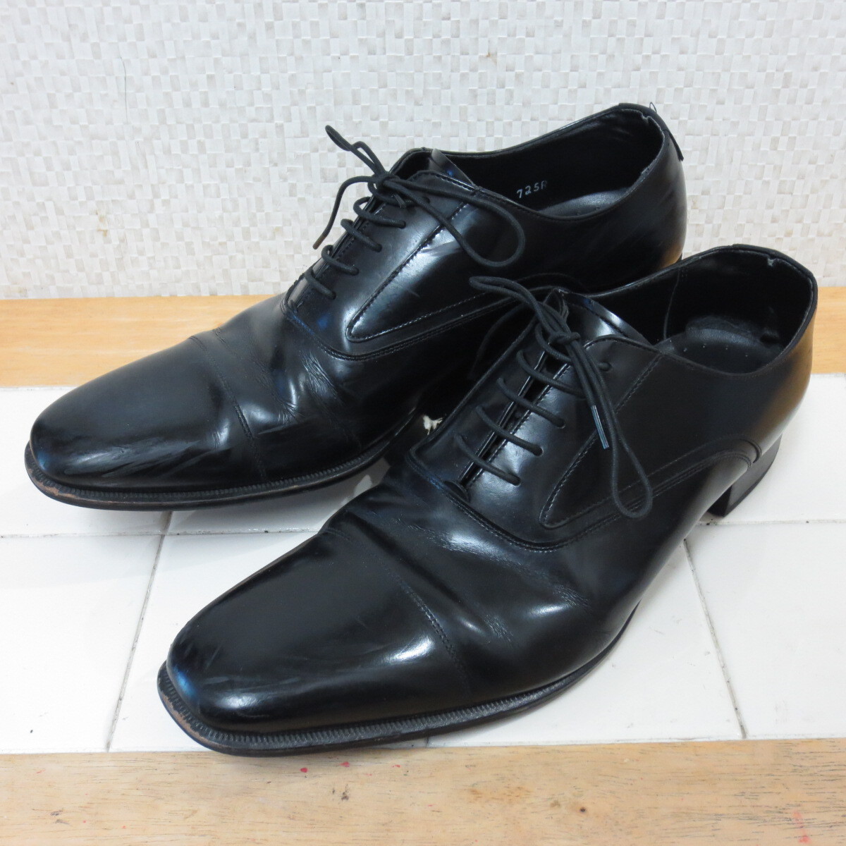 リーガル 725R 本革 ビジネスシューズ 黒 25.5㎝ REGAL 佐川急便700円 I10/10拍卖