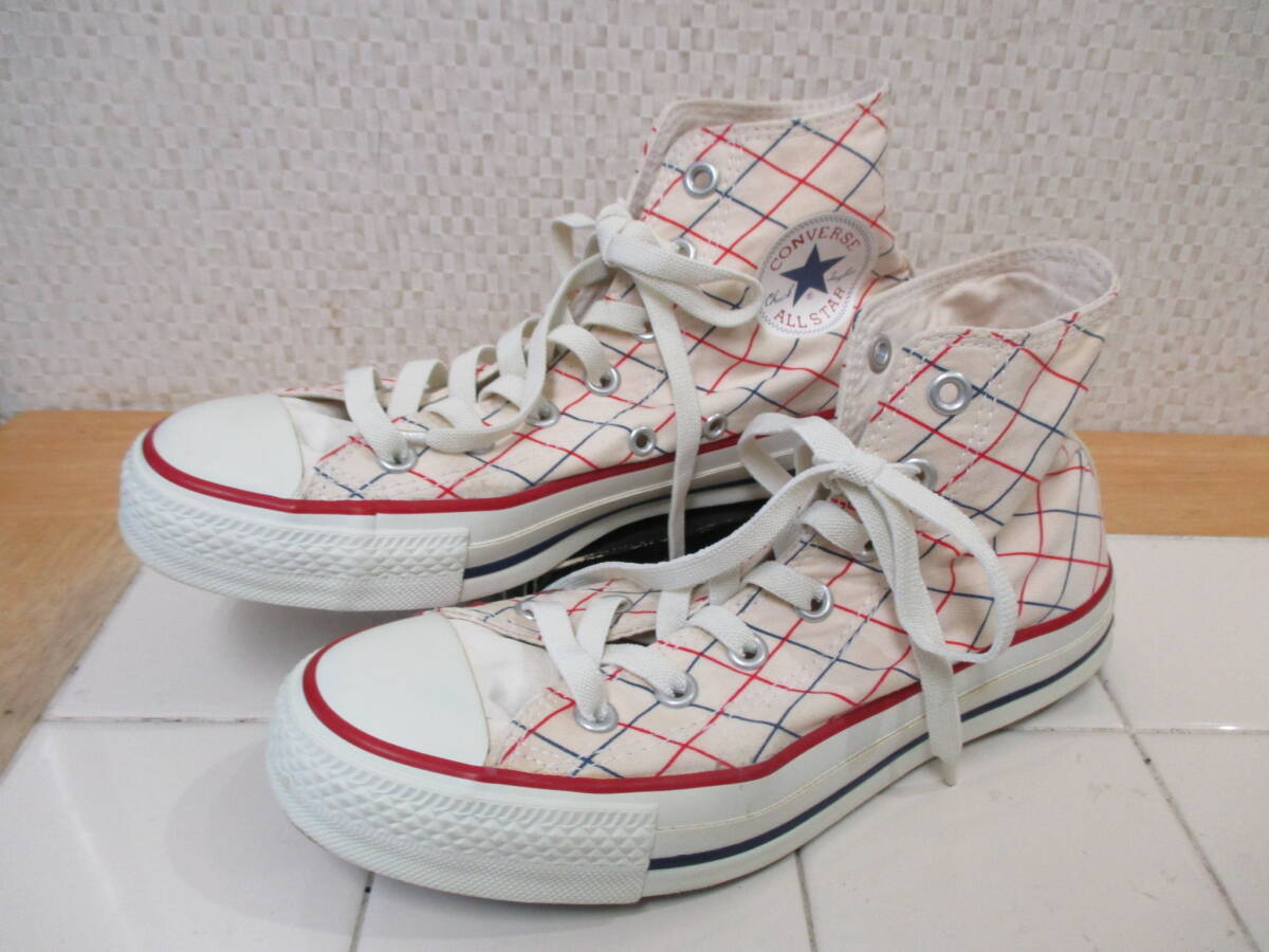 コンバース オールスター カラーグリッドHI 1B874 ホワイト 24.5㎝ ALL STAR COLOR-GRID レタパ600円 I10/10拍卖