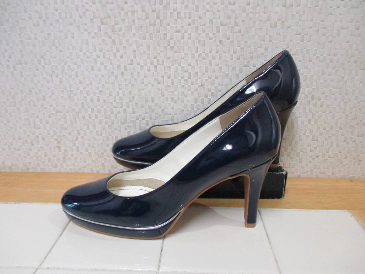 新品B品(試着品) ダイアナ アルテミス ネイビー 24cm パンプス エナメル 通勤用 DIANA artemis レタパ600円 K10/16拍卖
