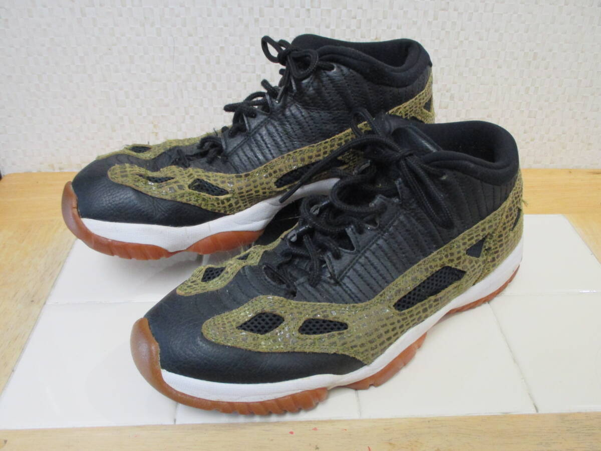 ナイキ エアジョーダン 11 レトロロー 306008-013 ブラック/ミリティア 28.5㎝ AIR JORDAN 11 RETRO LOW 佐川急便700円 I10/23拍卖