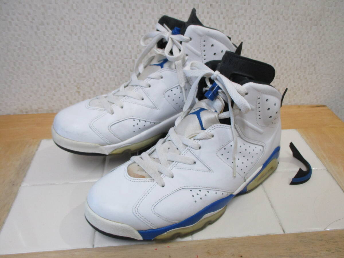 ジャンク ナイキ エアジョーダン 6 レトロ 384664-107 ホワイト/スポーツブルー/ブラック 27.5㎝ AIR JORDAN 6 RETRO 佐川700円 I10/23拍卖