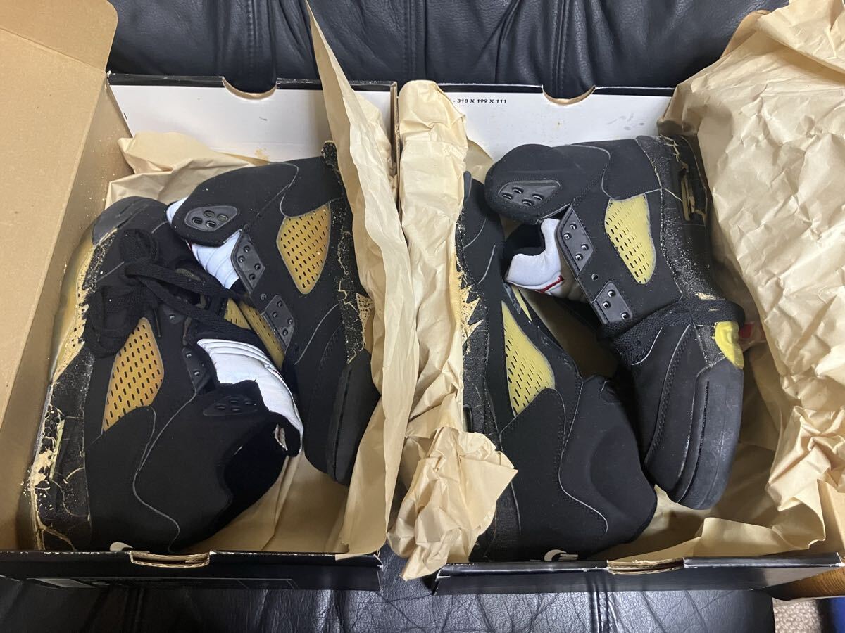 未使用 NIKE ナイキ AIR JORDAN5 レトロ RETRO METALLIC 2000 ブラック 26.5センチ 23.5センチ 2足セット拍卖