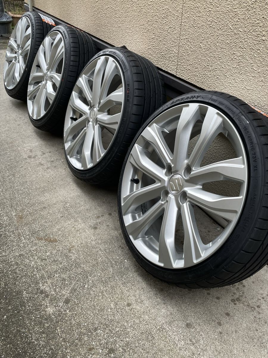 スイフト 純正 ホイール スズキ 軽自動車 ワゴンR ムーブ エブリィ タント ミラ ルークス スペーシア 165 40 16 新品タイヤ 引っ張り拍卖
