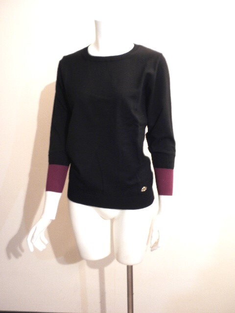 新品2025AWモデル入荷☆彡ITALY『RINASCIMENTO』◆リナシメント◆配色のいい”バイカラースリーブ!柔らかストレッチニット!M/Lサイズ拍卖