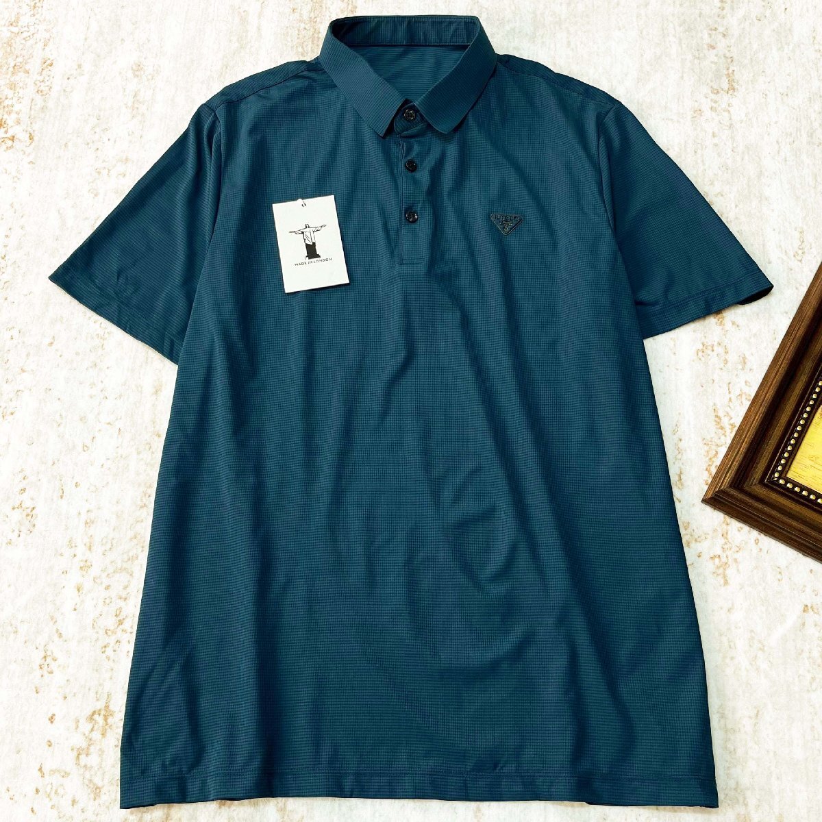 一枚限定 半袖 ポロシャツ ロンドン製造 高級シルク混 ソフト 滑らか 快適 折り襟 無地 トップス カジュアル ゴルフ ビジネス 通勤 SIZE:L拍卖