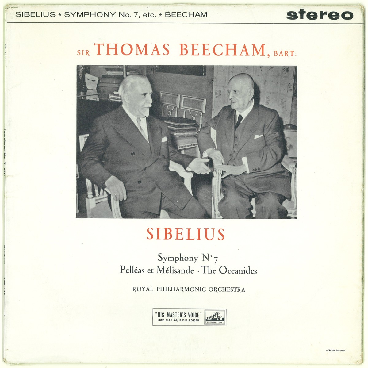 英HMV ASD468 シベリウス「交響曲第7番」 ビーチャム ロイヤル・フィル拍卖
