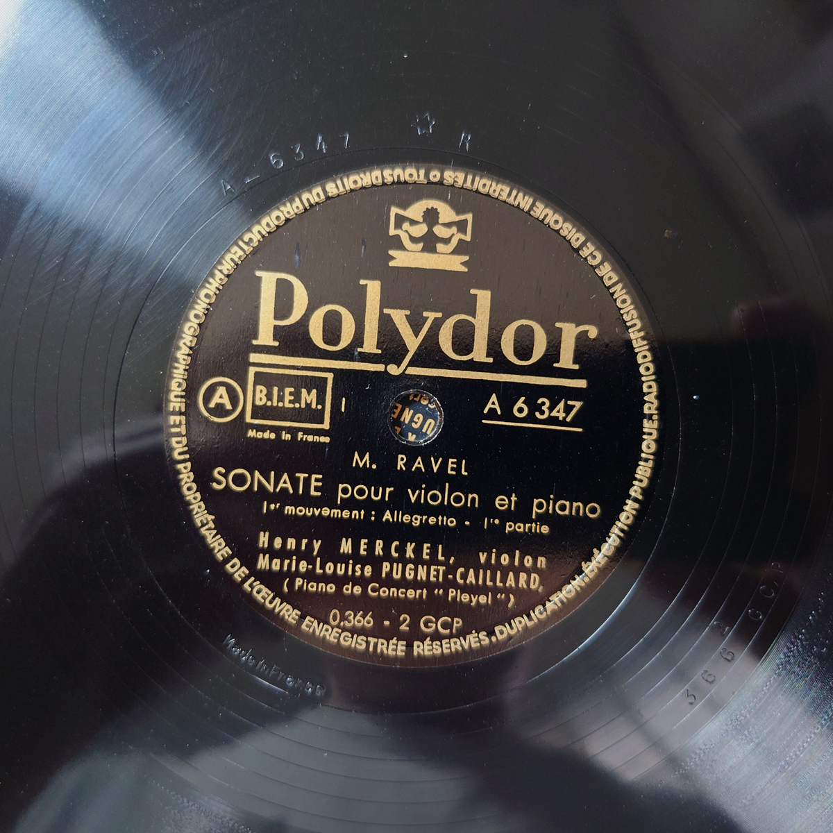 仏Polydor ラヴェル「ヴァイオリンソナタ」 アンリ・メルケル カイヤール拍卖