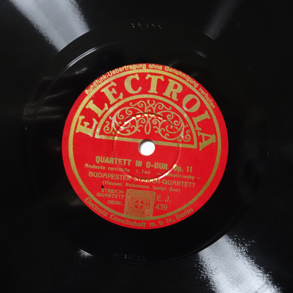 独Electrola E.J.439 チャイコフスキー「アンダンテ・カンタービレ」 ブダペスト四重奏団拍卖