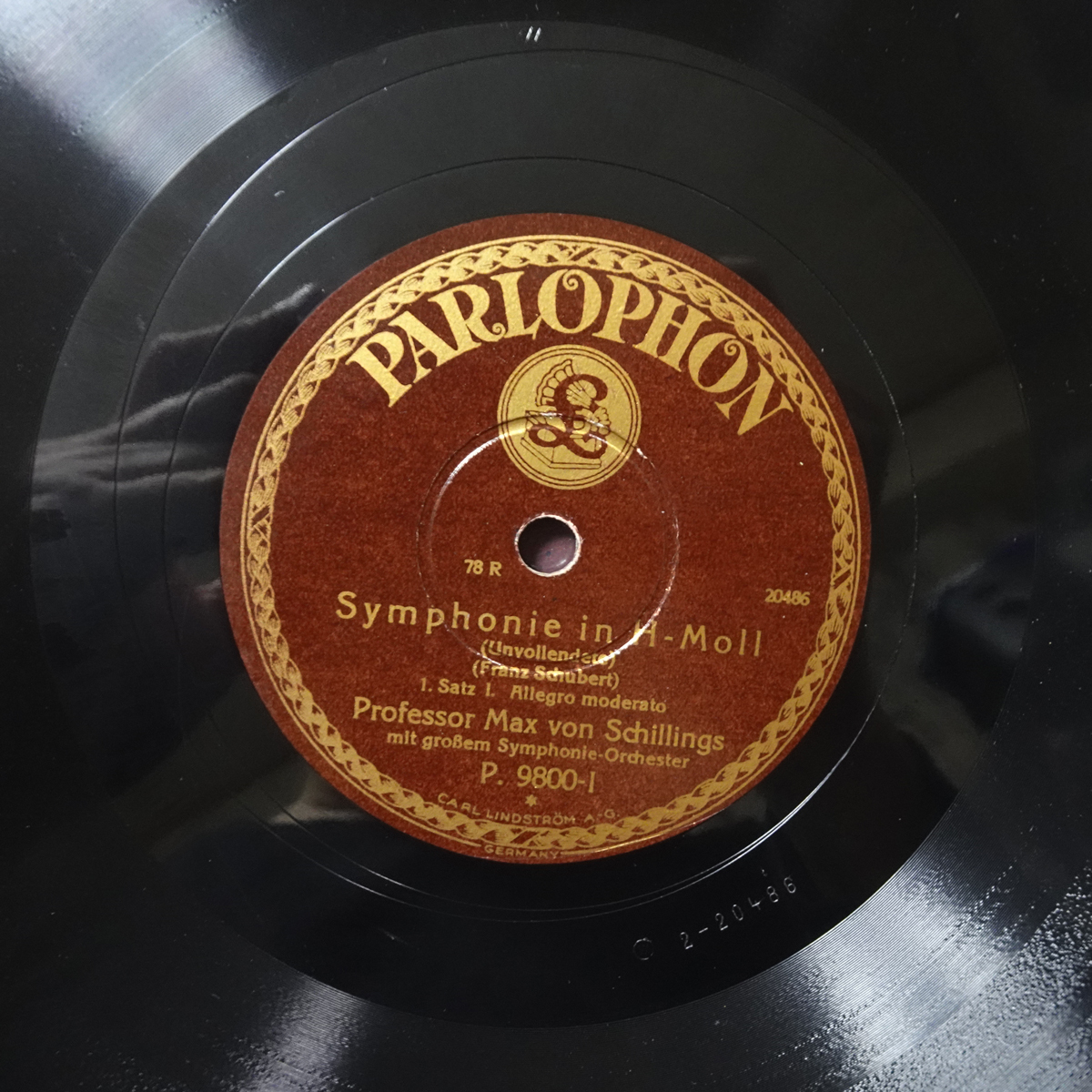 独Parlophon P-9800/2 シューベルト「未完成」 マックス・フォン・シリングス拍卖