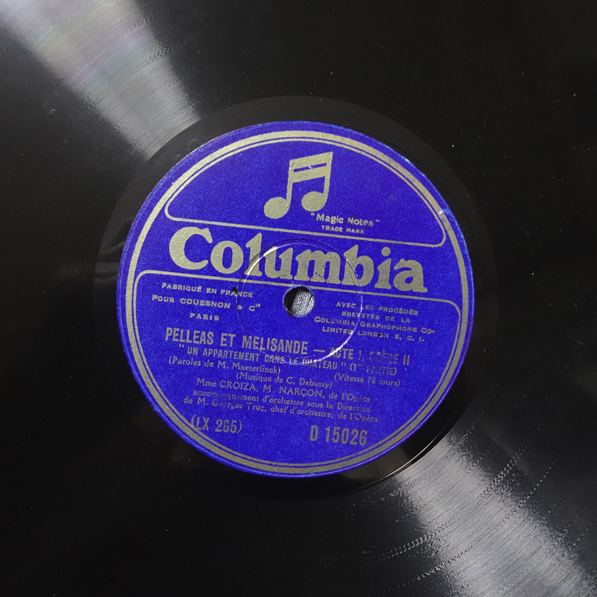 仏Columbia D15026 ドビュッシー「ペレアスとメリザンド」より クロワザ ナルソン拍卖