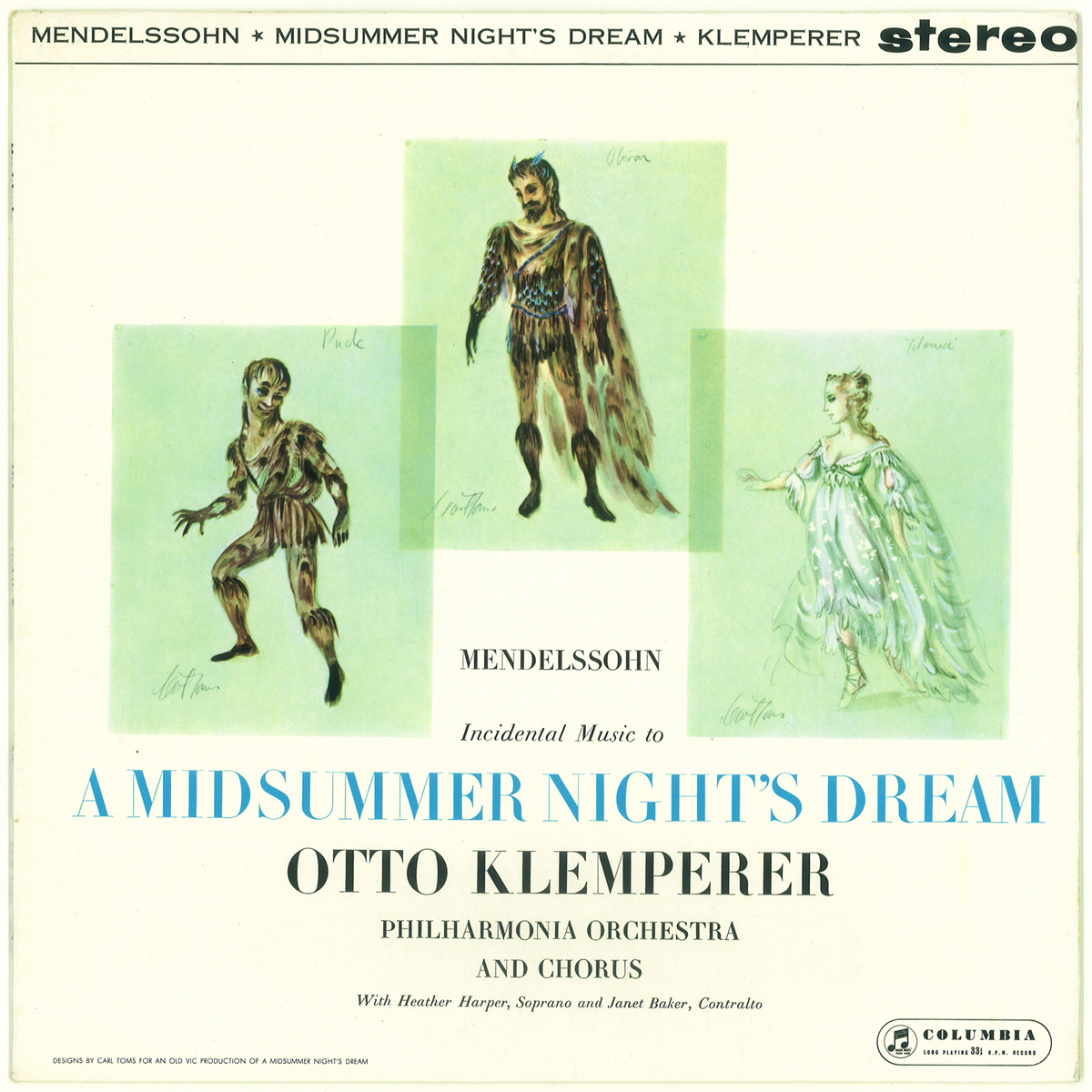 英Columbia SAX2393 メンデルスゾーン「真夏の夜の夢」 クレンペラー フィルハーモニア管拍卖