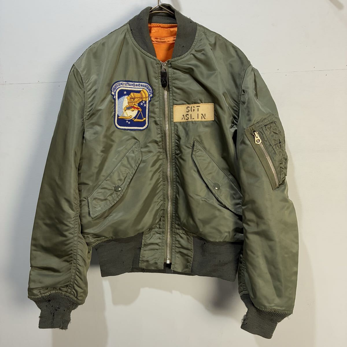 70s 1970年製 VINTAGE 米軍実物 U.S.AirForce USAF L-2B Alpha社製 フライトジャケット MIL-J-7448J 米空軍 希少【送料一律/同梱可能】W拍卖