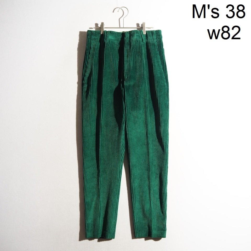 P6604a5 ▼ISABEL MARANT イザベルマラン オム▼ 太畝 コーデュロイパンツ グリーン 38/M テーパード トラウザー 秋冬 rb mks拍卖