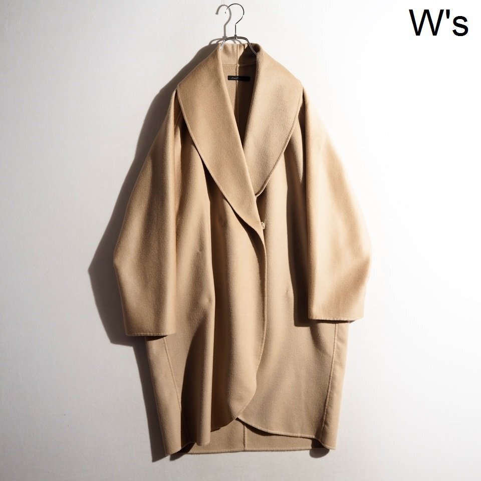 R2631P ▼Alma Rosa アルマローザ ドゥーズィエムクラス 購入▼ 22AW ウール ダブルフェイス ショールカラーコート ベージュ 42 秋冬 rb拍卖