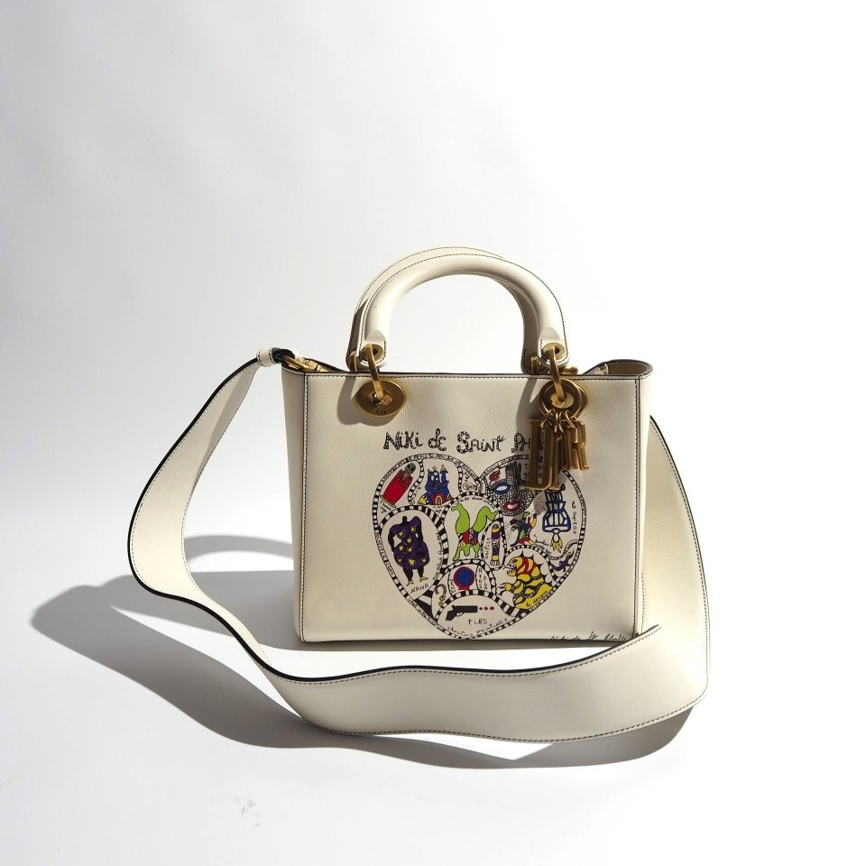 P5314P ▼Christian Dior クリスチャンディオール▼ Lady Dior Niki de Saint Phalle バッグ ホワイト / レディディオール rb mks拍卖