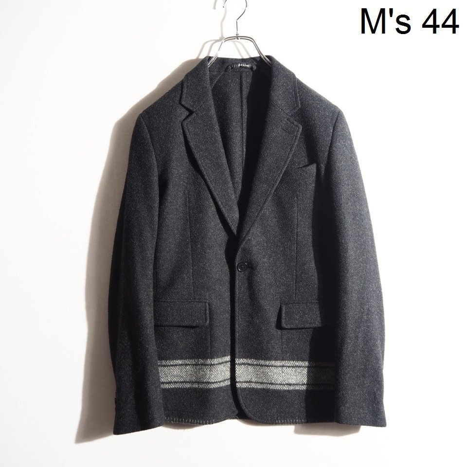 x6946P▼Maison Martin Margiela 14 メゾンマルタンマルジェラ▼ 14AW エルボーパッチ ウール テーラードジャケット グレー 44 秋冬 rb mks拍卖