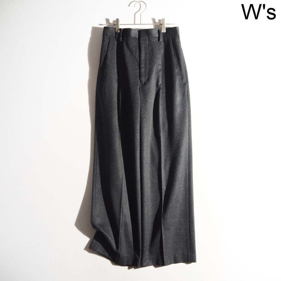 R3386P ▼AURALEE オーラリー▼ 25AW カシミヤ 2タック ワイドパンツ チャコールグレー 1 / レディース A25AP07CM カシミア 秋冬 rb mks拍卖