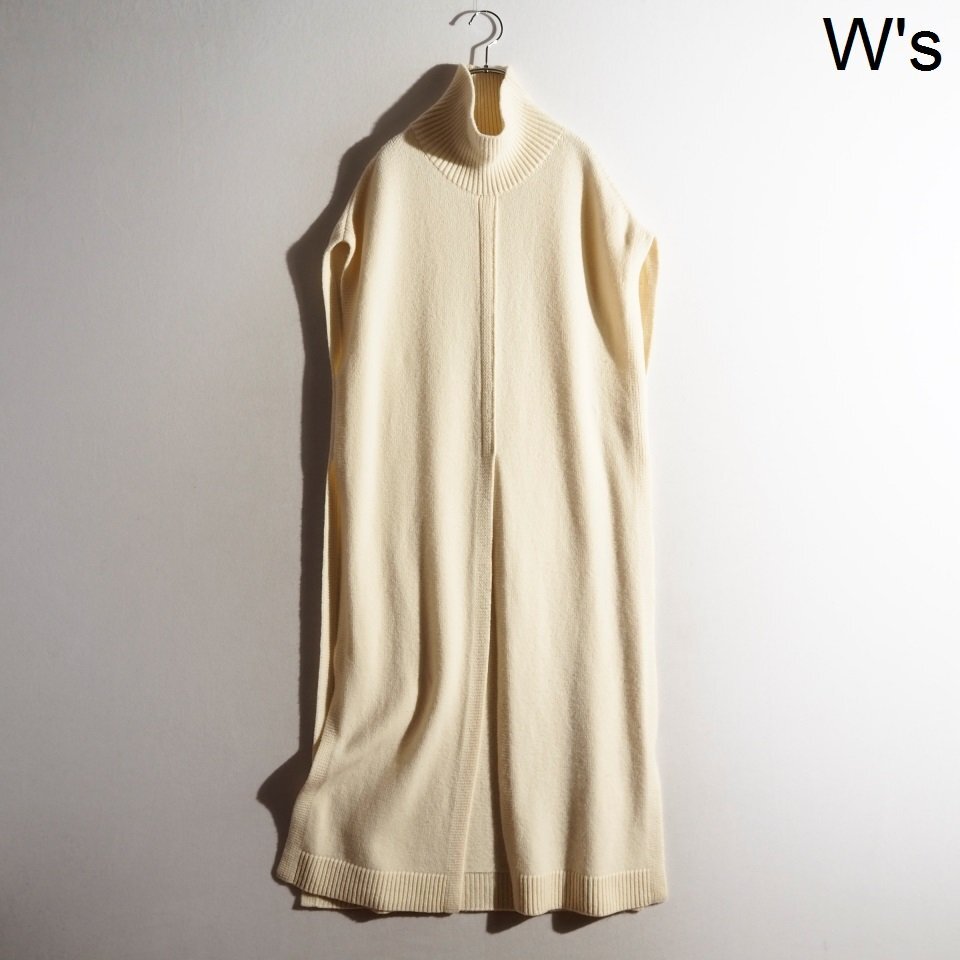 P6611a1 ▼LE PHIL ルフィル▼ 23AW ウールミドルゲージジレ ホワイト / タートルネック ウールニット ロングベスト 白 秋冬 rb拍卖