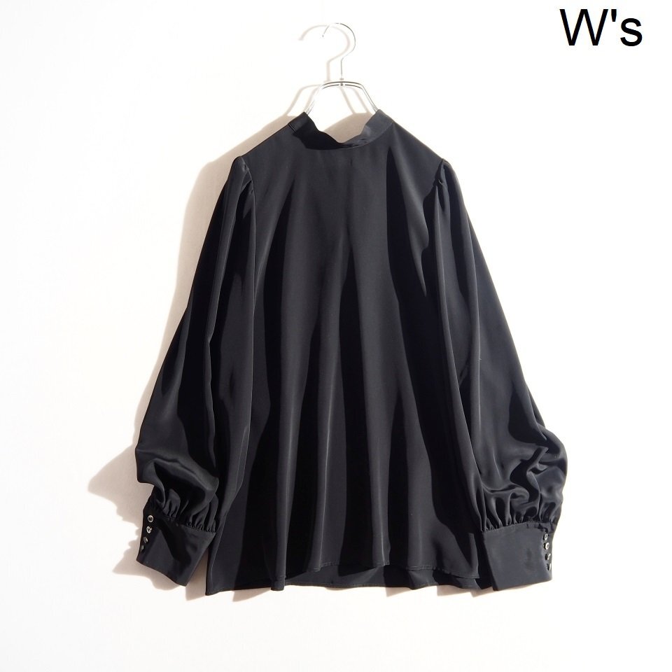 R2195P ▼Deuxieme Classe ドゥーズィエムクラス▼24AW ポリエステルサテン バックリボン ボウタイ ブラウス ブラック シャツ 春~秋 rb拍卖