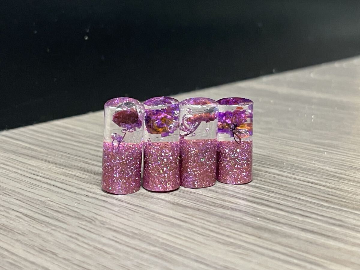 水中花 ヒータースイッチ エアコンスイッチ ノブ ピン つまみ 4本セット 紫 ラメ入り デコトラ 当時 昭和 旧車 軽トラ 軽箱 バン 80年代拍卖