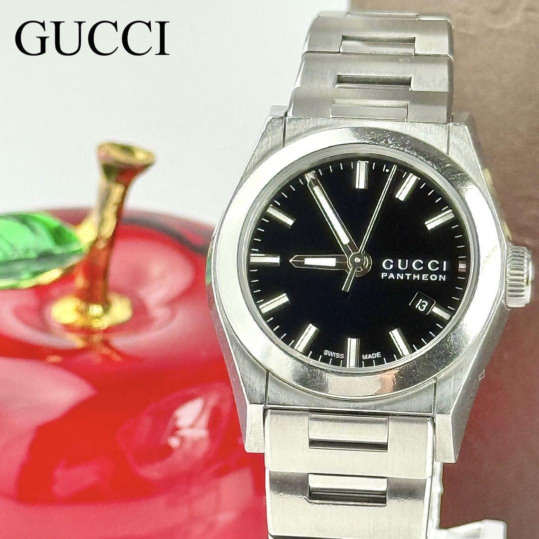 グッチ パンテオン ラウンド デイト 新品電池 レディース 腕時計 567拍卖