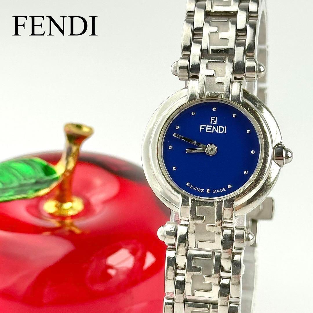 フェンディ オロロジ FF柄ベルト ブルー 新品電池 レディース 腕時計 050拍卖