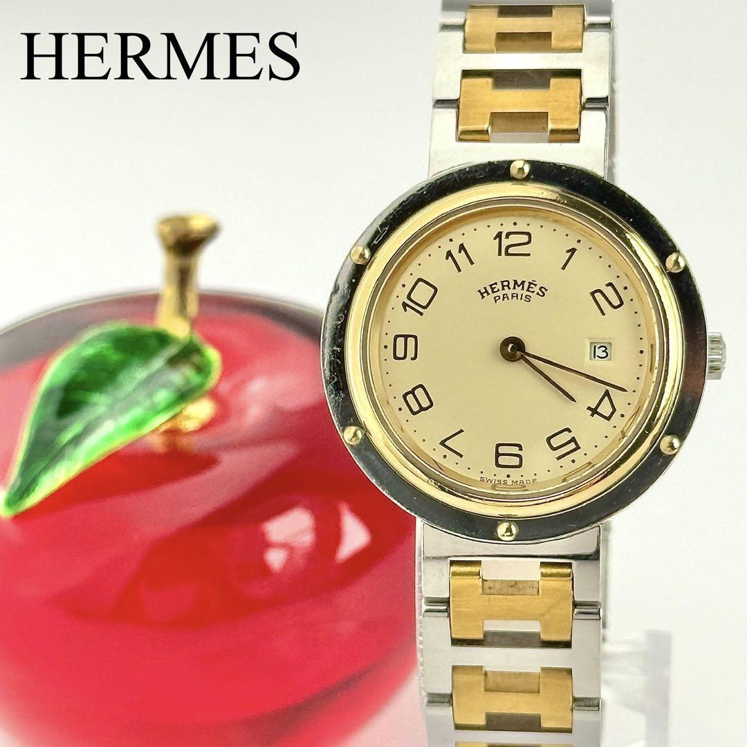 エルメス クリッパー Hベルト デイト 新品電池 レディース 腕時計 028拍卖