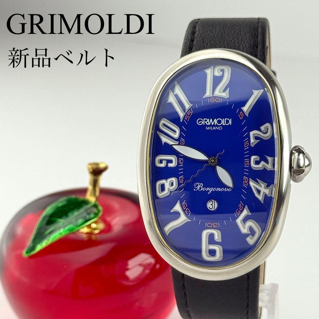 グリモルディ ボルゴノーボォ ブルー 新品ベルト 自動巻き式 メンズ 522拍卖