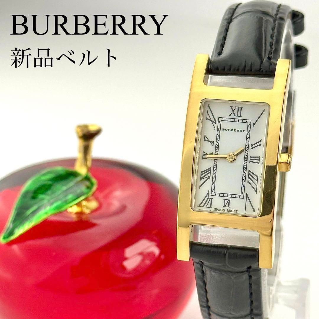 バーバリー レクタンギュラ 新品ベルト 新品電池 レディース 腕時計 797拍卖