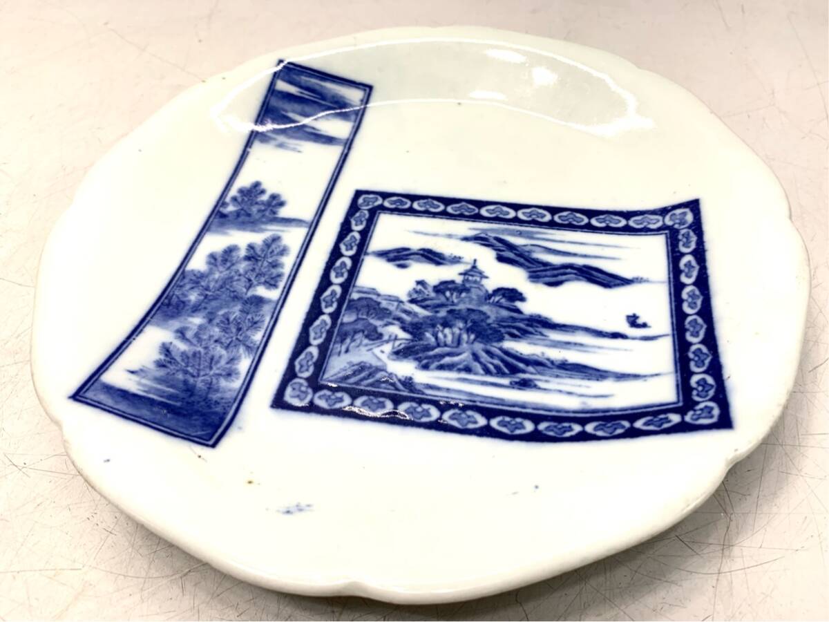 貴重 肥前焼 魚皿 フィッシュ皿 印刷皿 有田焼 レトロ アンティーク ヴィンテージ A9678A00拍卖