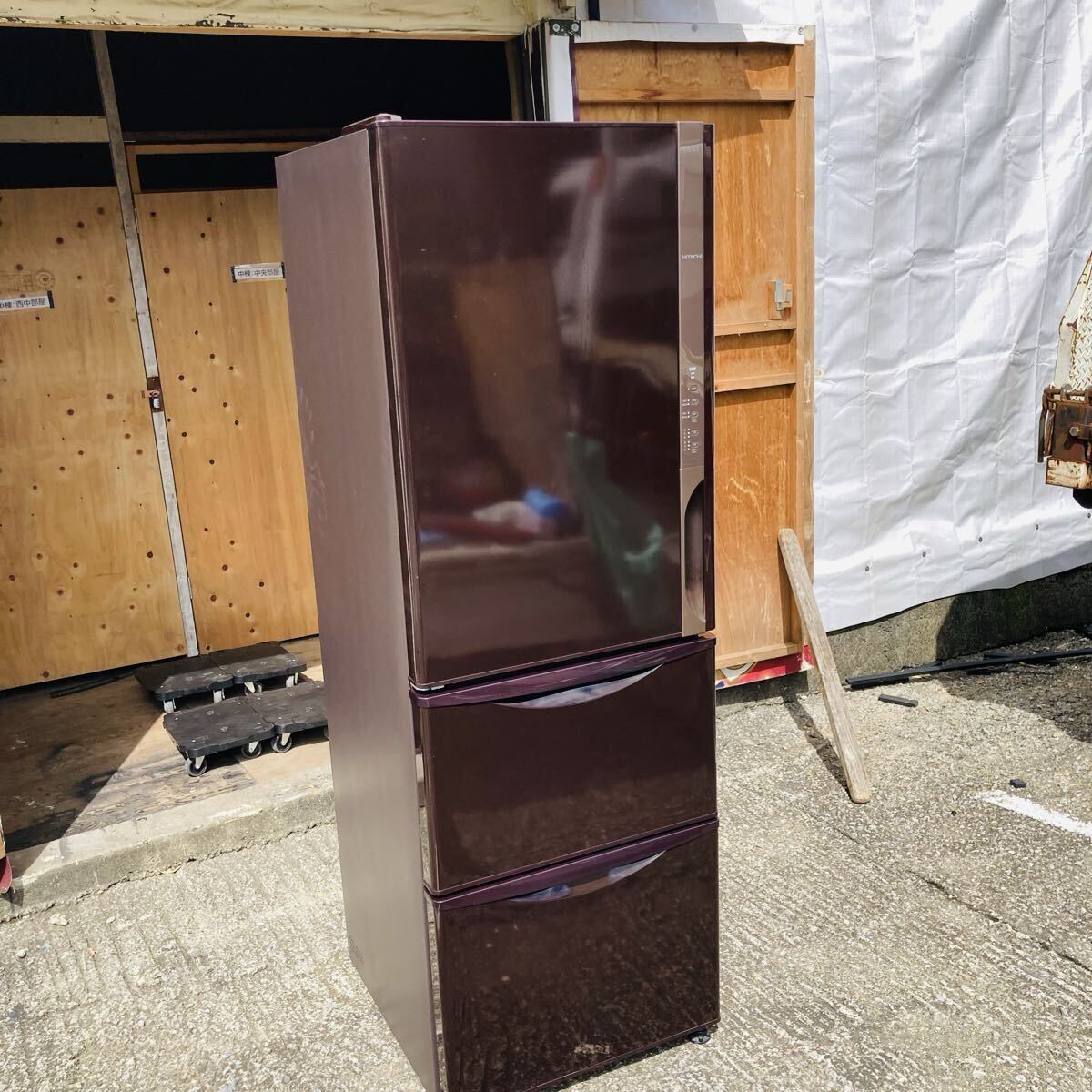 HITACHI 日立 ノンフロン冷凍冷蔵庫 R-K38JVL 3ドア ダークブラウン うるおい野菜室 冷蔵庫 中古 拍卖