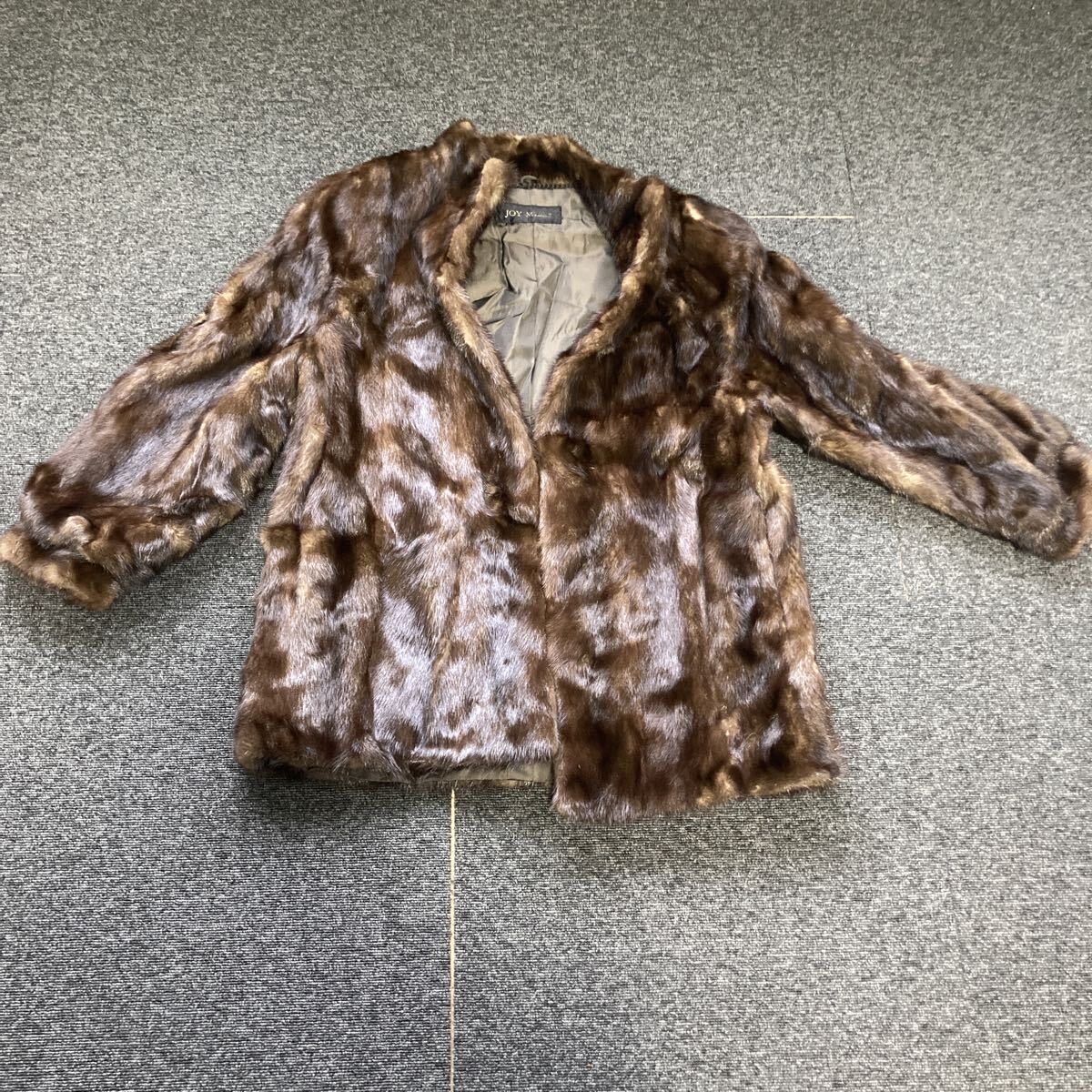 1円 JOY MILLE ジョイミッレ 毛皮コート  ブラウン レディース  コート ハーフコート拍卖